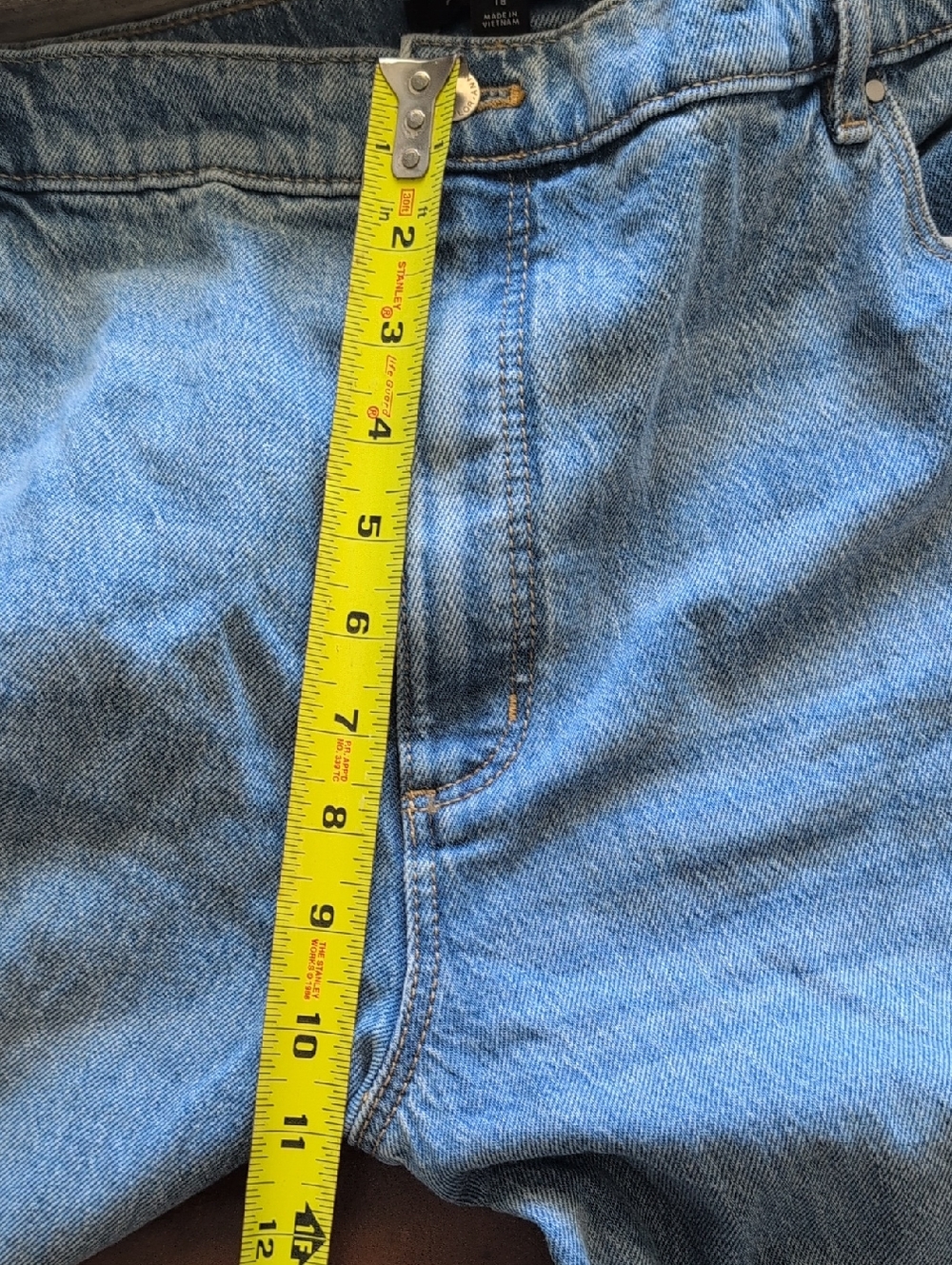 Ann Taylor Light Blue Nude Rise Straight-Leg Jeans 18 - Picture 6 of 7